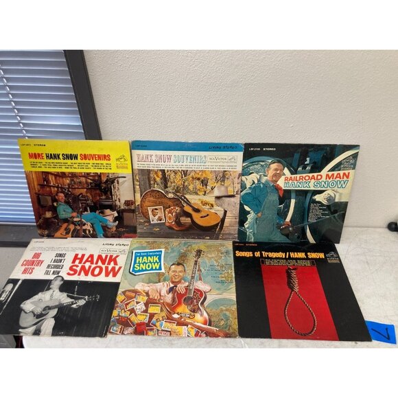 Lot of 6 Vintage Hank Snow Vinyl LP Records - Classic Country Album Bundle